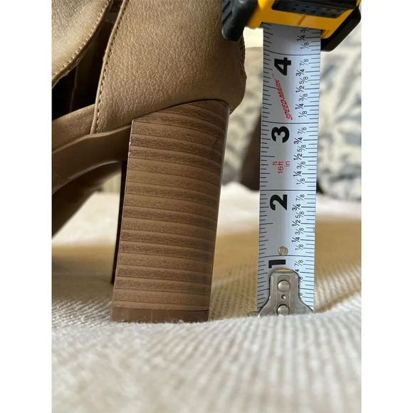 Madden Girl Women's Beige Open Toe Booties High Heel Ankle Strap - Picture 9 of 9